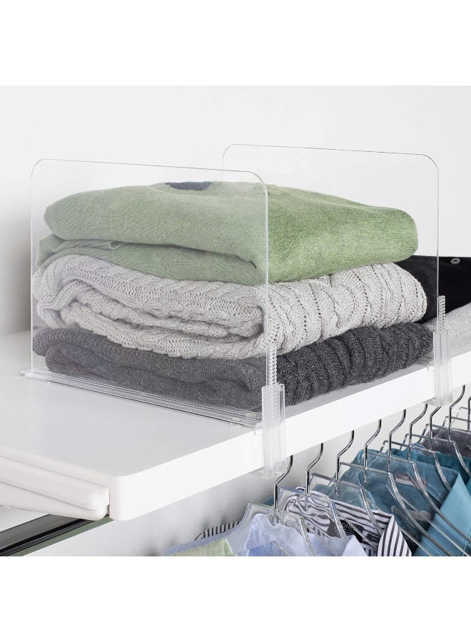 Richards Acrylic Closet Shelf Divider and Separator 6 Pack- Great for Storage and Organization in Bedroom, Bathroom, Kitchen and Office Shelves, Clear (9875300-3) - Image 1